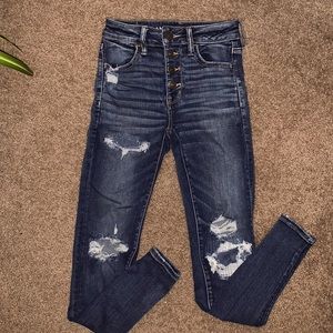 AEO button fly high rise jeggings